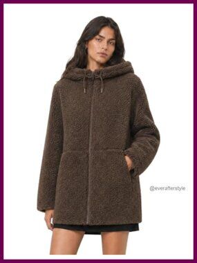 Women's Sherpa Fleece Hooded Zip Winter Coat Oversized